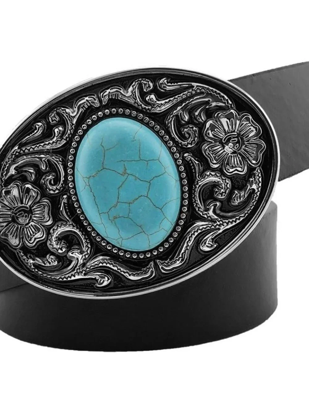 Men's Turquoise Vintage American Western Cowboy Turquoise Stone Belt Buckle